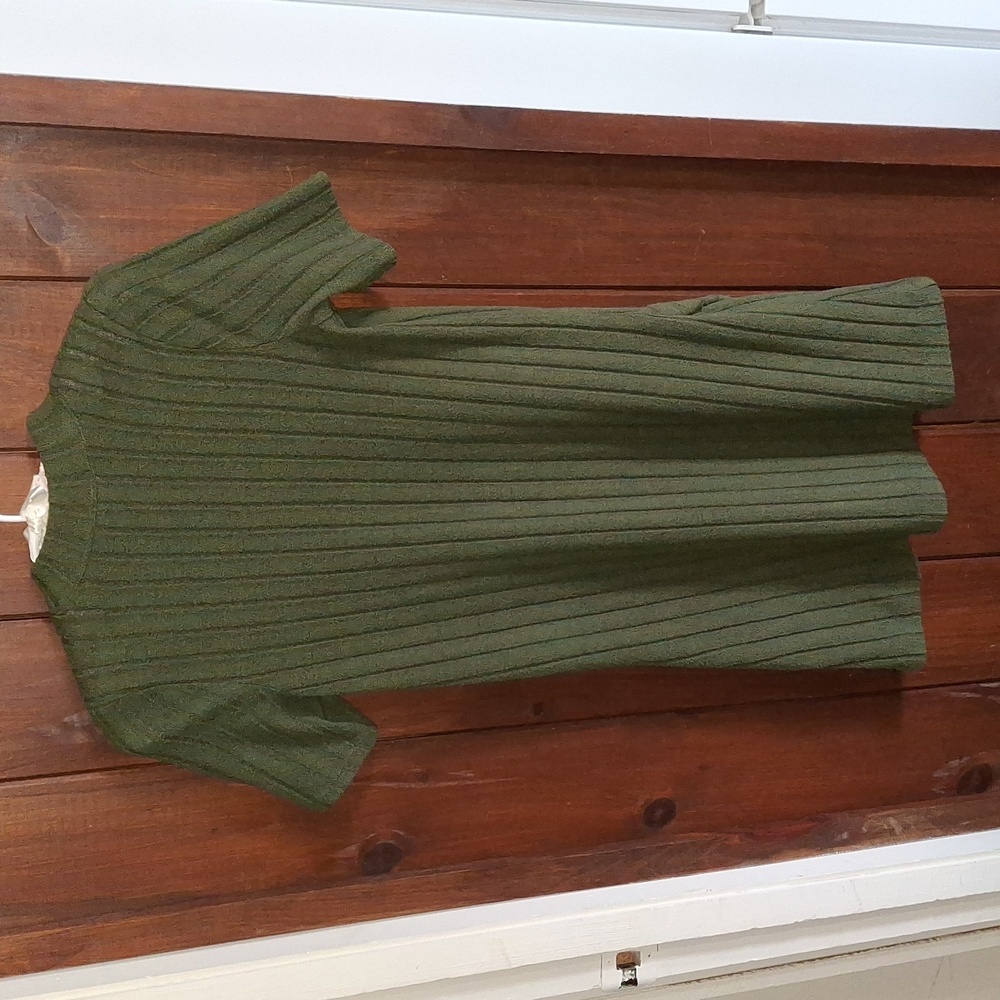 Bonnie Jean Green Ribbed Sweater Dress Juniors Sz 16 - Picture 2 of 5